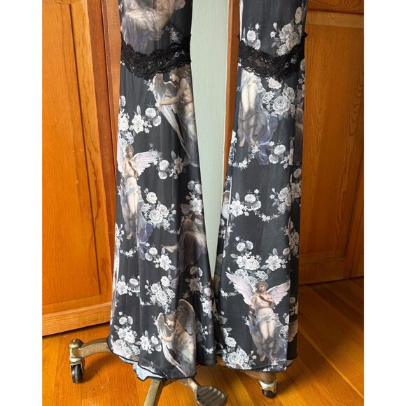 Dolls Kill Gothic Victorian Come My Sweet Angle Flower Lace Flares Leggings S - Picture 9 of 11